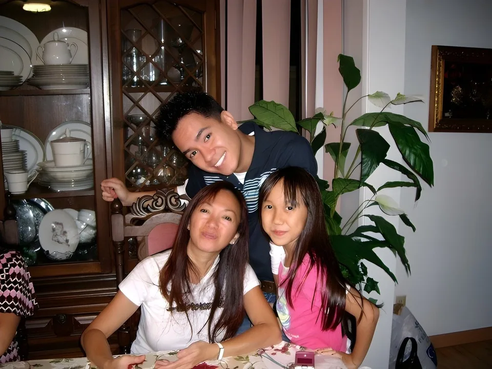 Andre with a cousin and niece