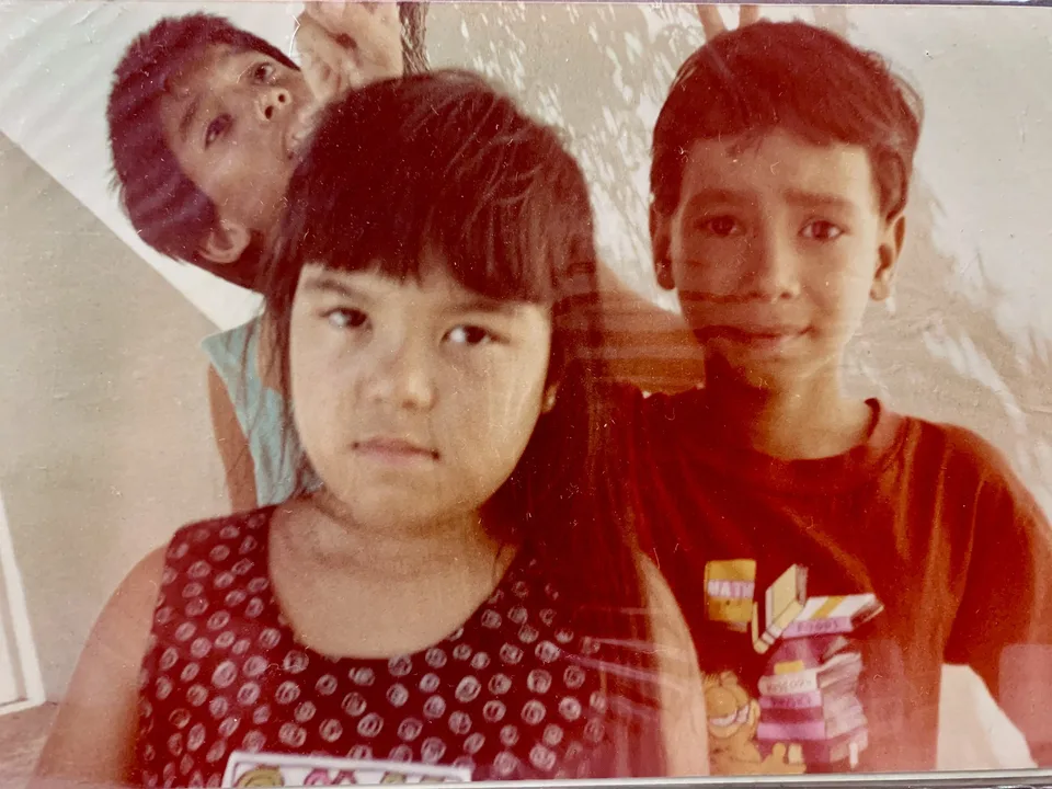 vintage childhood sibling portrait
